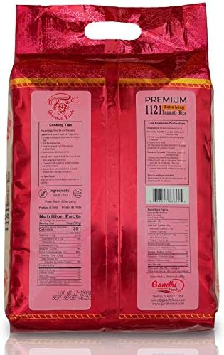 TAJ Premium 1121 Basmati Rice, Extra Long Grain Basmati Rice from India | 10lbs