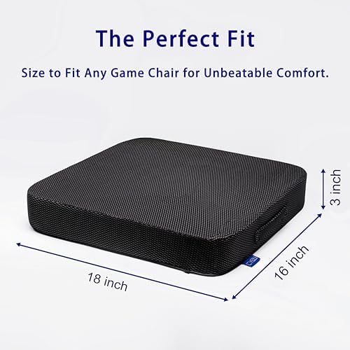 CYLEN Ifoam Gel Infused Memory Foam Layer Wheelchair Cushion - Seat Cushion for Wheelchair-Office Chair, Kitchen Chair, Car Seats-Pressure Sore and Tailbone Pain Relief-High Dense Polyfoam Base(Black)