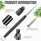 Metal Titanium Toothpicks, 8Pcs Black Reusable Keychain Telescopic Toothpick with Titanium Protective Case Holder, Multifunctional Stainless Steel Toothpick for Travel Picnic Camping