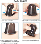 BBTO Silicone Facial Cupping Set, Vacuum Massage Cup Kit for Body, Face, Neck, Back, and Eye, 6 Cups and Exfoliating Brush(Black)
