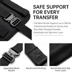 Transfer Sling, Upgraded with Metal Buckle, 6 Reinforced Straps with Hand Grips, Lift & Standing Aid for Caregivers, Elderly & Disabled, Transfer Belt for Home Use (Black, Large)