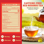 Rooibos Rocks Herbal Tea Bags - Naturally Sweet Red Rooibos Tea Organic for Children & Pregnant Women - Low Tannin, Gluten-Free and Caffeine Free Bags - Sustainably and Ethically Farmed - 100 Count