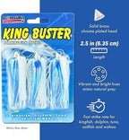 C&H Lures King Buster Lure - Fishing Lures for Improved Strikes, Pre-Rigged Available, 2.5-Inch Length, 1.8 oz Solid Brass Chrome Plated Head, Ideal Fishing Bait & Saltwater Fishing Lures