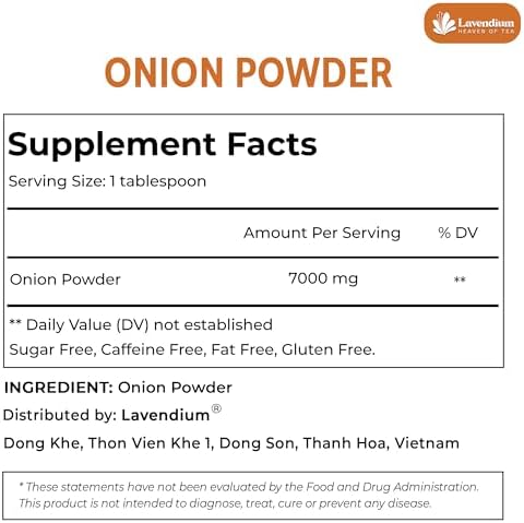 Lavendium, Premium 25oz Onion Powder, 100% Natural and Pure from Onion, Rich Flavor, Perfect for Cooking & Seasoning, No Additives, No Gluten, No Sugar, Vegan