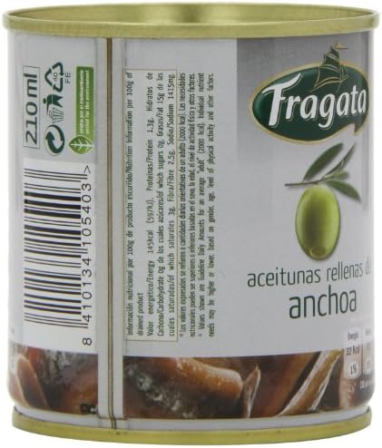 Fragata Spanish Olives Stuffed With Anchovy 200G