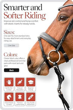 HORZE Soft Elastic Horse Rein-Aid Inserts | Rein Extensions to Improve Horseback Riding Contact