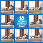Ahpmeoa 6PCS Wedge Pillow Set for After Surgery, Orthopedic Bed Wedge Pillow for Headboard, Memory Foam Back Pillow for Bed Sitting Up, Sit Up Pillow for Acid Reflux Relief, GERD, Anti Snoring (White)