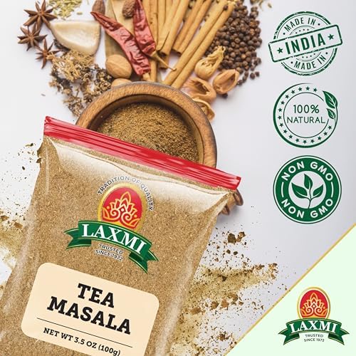 Laxmi Natural Tea Masala - Traditional Indian Tea Masala - 3.5oz (100g)