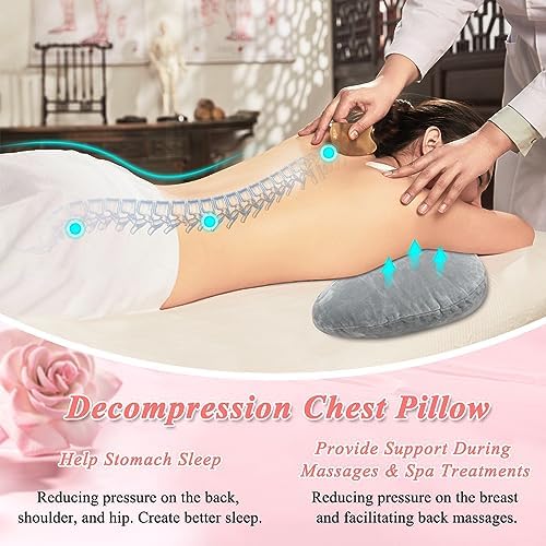 Breast Pillow for Massage Table Massage Breast Bolster Pillow for Sleeping Massage Wedge Bolster Stomach Sleepers Chest Pillow Breast Support Pillow Feminine Massage Pad for Spa Salon