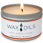 Wax and Oils Soy Wax Aromatherapy Scented Candles (Hot Apple Cider) 8 Ounces. Single