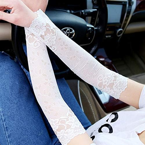 3 Pairs 38CM Summer UV Protection Arm Sleeves Women Sexy Lace Floral Sleeve Arm Warmers Scar Cover Long Fingerless Driving Gloves
