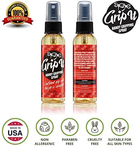 Grip-IT Hand Grip Spray 2 Oz – Pole Grip for Pole Dancing & Aerial Silk Workouts – Overgrip Sticky Spray For Tennis & Pickleball - Training Aid - Chalkless Solution for Weight Lifters