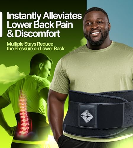Plus Size Lower Back Brace 4XL - The Most Effective Back Pain Relief for Men & Women, Adjustable Lumbar Support Belt for Injury Prevention, Sciatica, Scoliosis, Herniated Disc