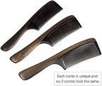 YunZh Buffalo Horn Comb Fine Tooth and Wide Tooth Wooden Comb for Women Men, 2PCS