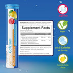 German Calcium 140 Drink Effervescent Tablets - Lemon Lime Flavour - 500 mg Calcium, Sugarfree, Vegan- T&D Pharma – Made in Germany
