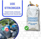 DURASACK Contractor Bags Heavy Duty 40-Gallon Reusable White Woven Polypropylene Contractor Garbage Bags, Pack of 20