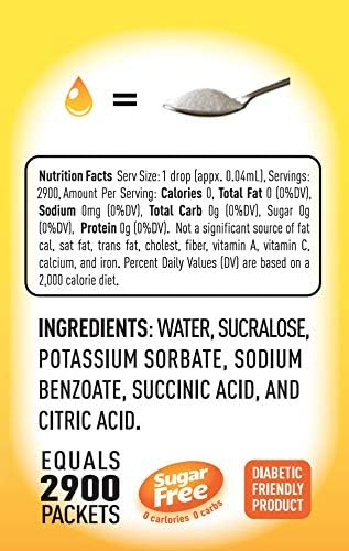 Concentrated Liquid Sucralose Sweetener, 4OZ/120mL Glass Bottle (2900 Servings) | One Travel Size Bottle 0.5OZ/15mL (360 Servings)