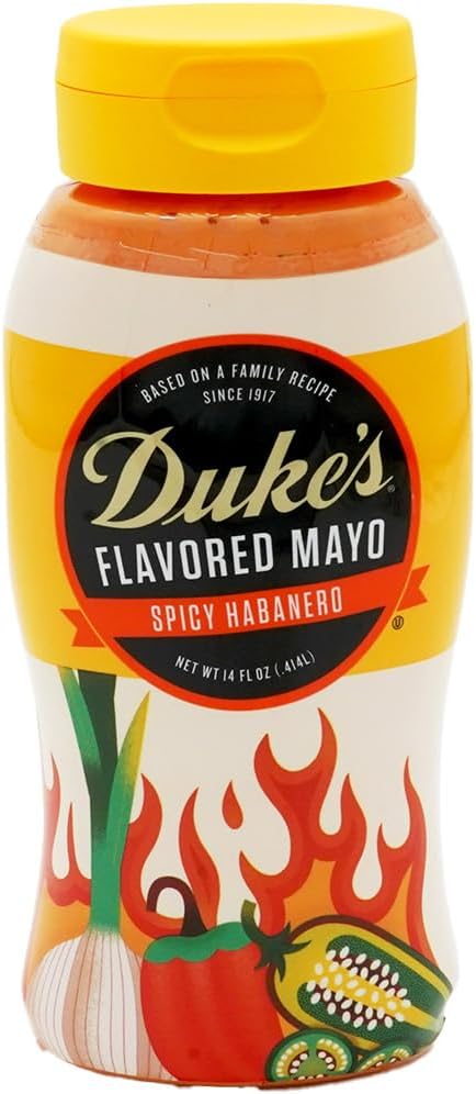 Duke’s Habanero Garlic Flavored Mayonnaise Squeeze Bottle – Spicy & Bold, 14 Ounce (Pack of 1)