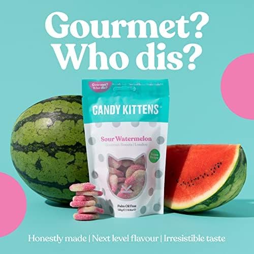 Candy Kittens Sour Watermelon Gourmet Sweets Bag 140g (Pack of 2)