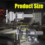 FATO 5 Inch Bench Vise Heavy Duty – Ductile Iron Workbench Vise with 360° Swivel Base & Anvil, 8800 Lbs Clamping Force, 4.92" Jaw Width, 3.94" Opening, for Woodworking, Metalworking, Garage DIY, Black