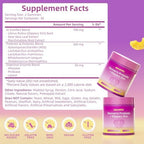 Feminine Probiotics Gummies for Women, Vaginal Probiotics with Slippery Elm,Prebiotics & Probiotics Supports pH Balance,Immune Health, Vegan, Non-GMO, Pineapple Flavor,60 Gummies 1 Pack