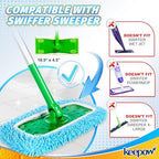KEEPOW Wet Pads Refill for Swiffer Sweeper Mop and Sweep & Mop Deluxe - Dry Sweeping Cloths for Floor Mopping and Cleaning - Pet Heavy Duty Pads Refills, Upgraded Reusable (4 Pack)