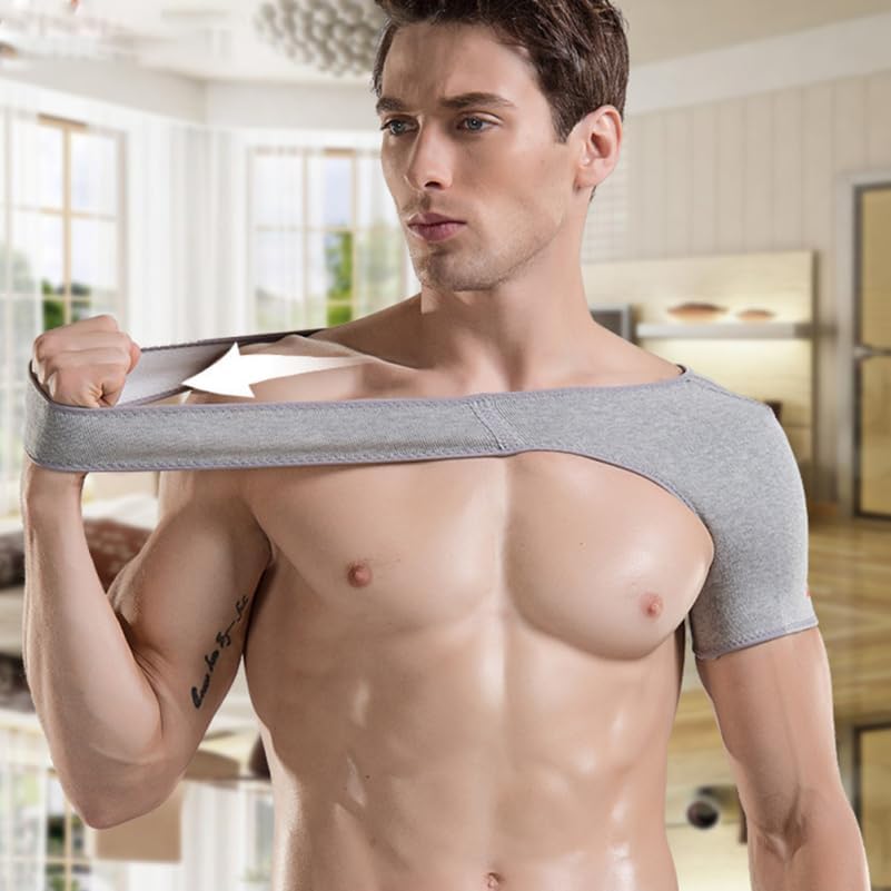 Ipetboom Adjustable Fitness Shoulder Support Brace with Elastic Straps for Left and Right Shoulder Pain Relief and Injury Prevention in Sports