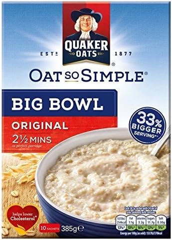 Quaker Oat So Simple Big Bowl Original Porridge - 10 x 39g (0.86lbs)