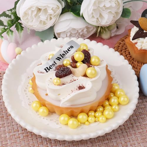 Yellow Pearl Sprinkles for Cake Decorating, 6 Sizes Mix 4.6 oz Edible Pearl Sugar Sprinkles for Baking Cupcake Cookies