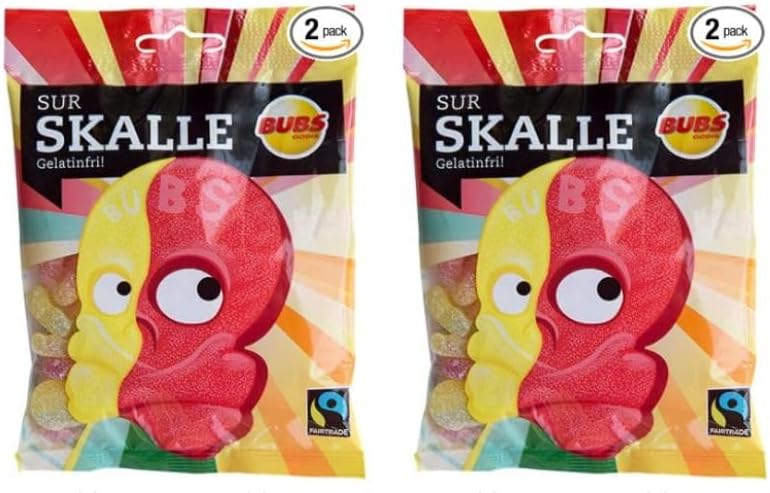 Bubs Skull Sour Liquorice 2 Pack of 90g