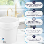 Bucket with Lid, 20 x 1 Litre, White, Food-Safe, Stable, Airtight, Plastic Bucket with Handle, Empty, 20 x 1 Litre