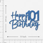 WeBenison Happy 101st Birthday Cake Topper Elderly People 101st Birthday Cake Topper 101 Years Old Birthday Party Decorations Blue Glitter