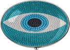 Retro Blue Lucky Amulet Evil Eye Art Photo Painting Pill Box - Charm Pill Box - Glass Candy Boxt, 40, Silver