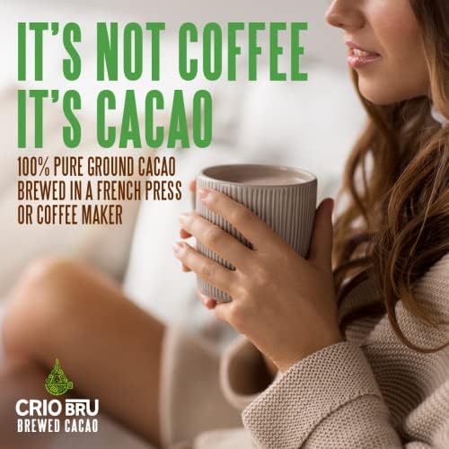 Sampler Starter Kit/Set (5 Varieties) | Natural Healthy Brewed Cacao Drink | Great Substitute to Herbal Tea and Coffee | 99% Caffeine Free | Keto Whole-30 Honest Energy Brew And Enjoy Hot or Iced (Set (Incl. French Press))