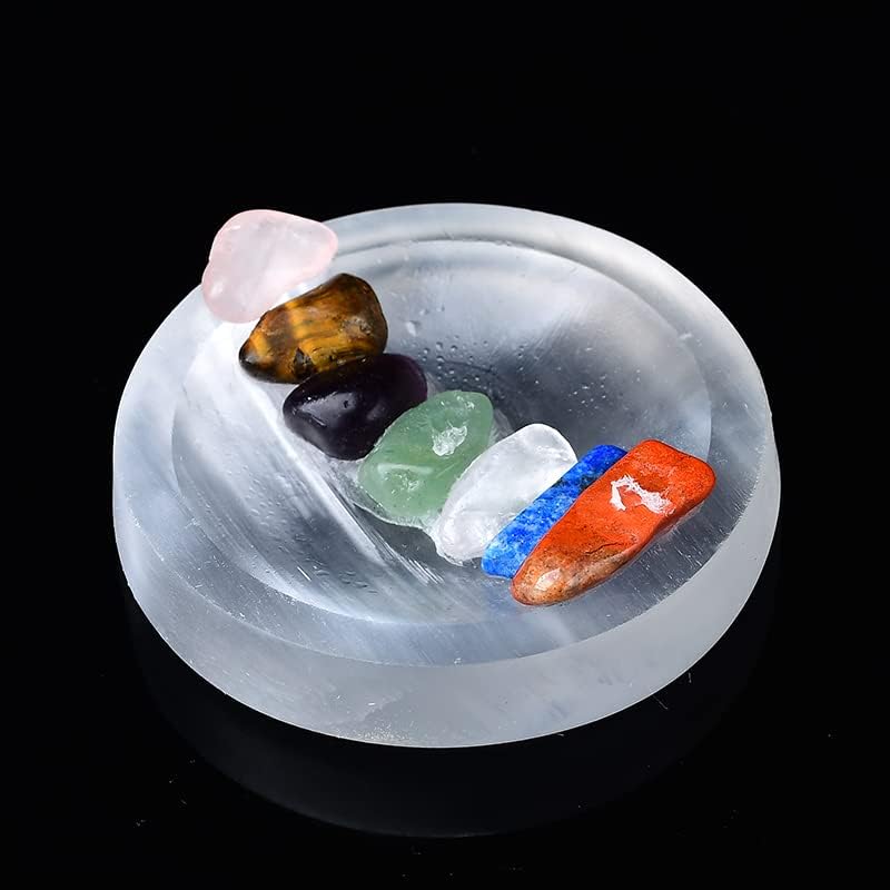 1PC Natural Selenite Plate Multiple Shaped Carved Charging Plate Crystal Grid Fengshui Quartz Mineral Gift,Dark Gray,1PC
