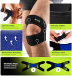 GARNO Knee Brace for Pain Relief by Meniscus Tear, MCL, Arthritis, ACL, Osgood Schlatter, Compression Patellar Tendon Support Strap for Working Out, Running, Weightlifting; Men, Women; (Large Size)