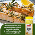 Badia Lemon Pepper Seasoning, 24 oz - Pepper, Garlic & Onion, Zesty Citrus Blend for Chicken, Seafood & Vegetables