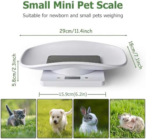Digital Small Animals Scales for Weighing with Tape Measure, Puppy Whelping Scale Weigh Your Kitten, Rabbit with High Precision, Multifunction Electronic Baby Scales for Small Dogs Cats Crawl Pet