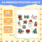 SENTRELA Edible Paper 25 Count A4 11.7" x 8.3" Sugar Sheets for Edible Printer Edible Image Paper Frosting Sheets Icing Sheets for Edible Paper Printer Sugar Paper Edible Sheets for Cakes