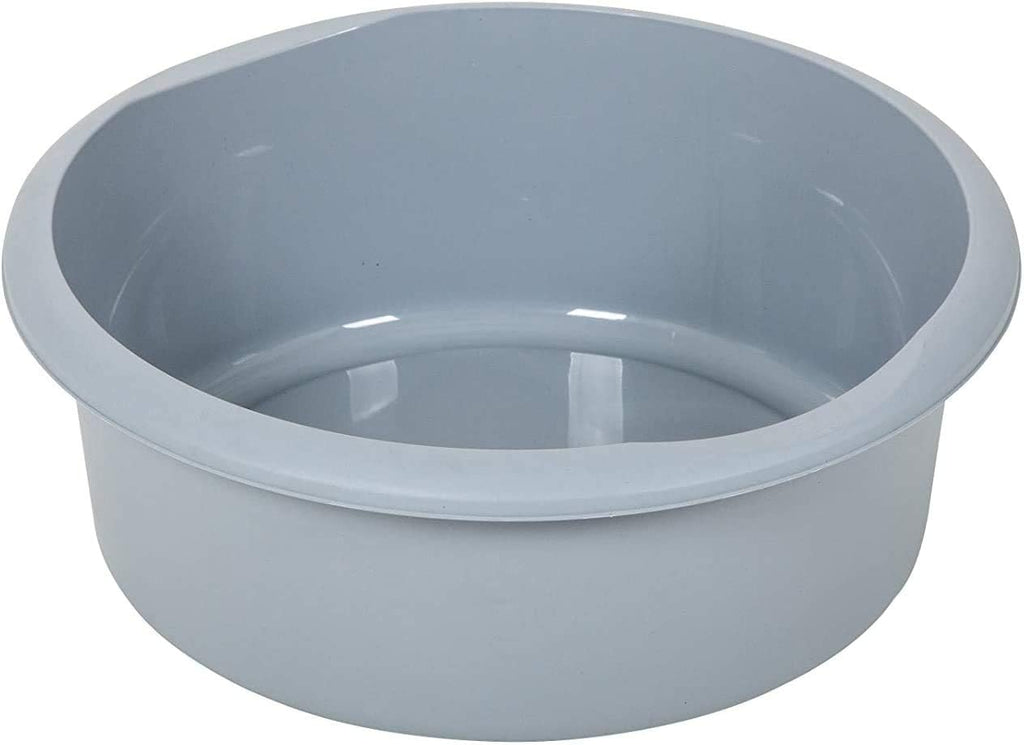 Addis Eco Made from 100% Plastic Round Washing Up Bowl, 7.7 Litre, Recycled Light Grey, 34 x 34 x 13cm