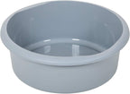 Addis Eco Made from 100% Plastic Round Washing Up Bowl, 7.7 Litre, Recycled Light Grey, 34 x 34 x 13cm