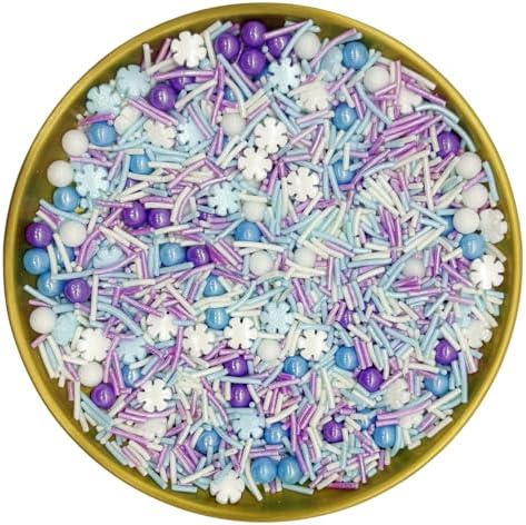 Dynastang Snowflake Sprinkles Mixed Style Edible Cake Decorations Cupcake Toppers Cookie Perfect for Cakes, Cupcakes, Desserts Toppings 3OZ