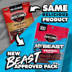 Jack Link's x MrBeast Original Beef Jerky - (10 Pack) 1.25 oz Bags - Ready to Eat Protein Snacks - 13g Protein per Serving - Made with 100% Real Beef