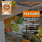 HSD Dishwasher Salt, Powerful Cleaning Dishwasher Salt, 1kg 2pack, White