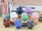 YATOJUZI Owl Decor Natural Black Obsidian Stone Hand-Carved Polished Owls Statue Figurines Crystal Energy Spiritual Gifts for Women Thanksgiving Day Christmas Home Office Desk Decorations 1.5"