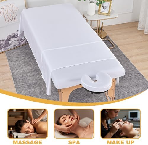 2 Sets Microfiber Massage Table Sheets, 3 Piece Reusable Massage Bed Cover Per Set, Lash Bed Cover Soft, Light-Weight, Stain & Wrinkle Resistant for Spa Beauty Tattoos
