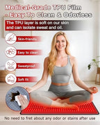 Red Light Therapy Mat 29.3" x 13", 330 LEDs Medical-Grade TPU Red Light Therapy Pad, 660nm&850nm Infrared Light Therapy for Body Pain Relief (Black)