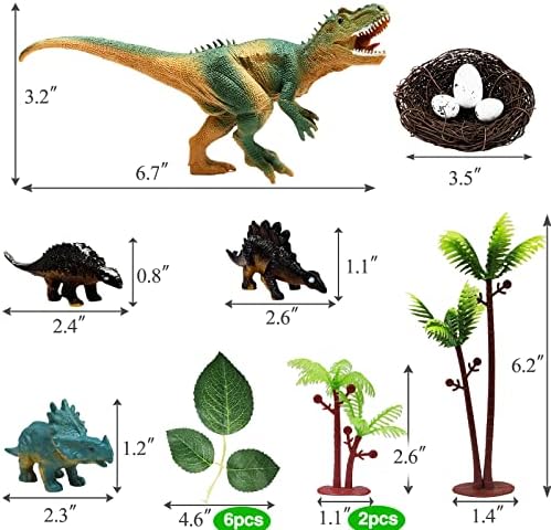 26 PCS Dinosaur Cake Toppers With Dinosaur Eggs Leaves Trees Cake Decorations For Birthday Party,dinosaur Themed party, Wild Animals Party,Kids Party Cake Decorations