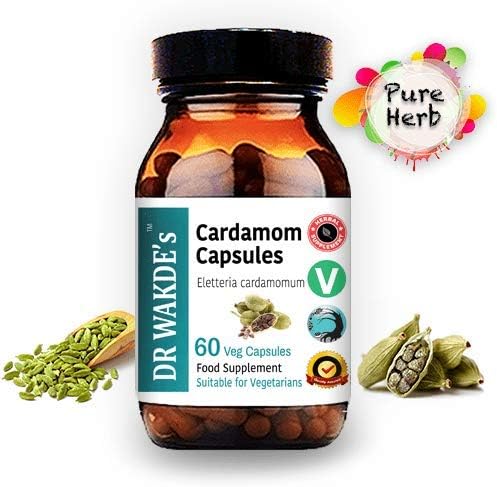 DR WAKDE'S Cardamom Capsules (60 Veg Caps, Plant-Based Supplement, Ayurvedic Herb, All Natural, Vegan)
