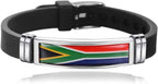 Wedarego South Africa Flag Braided Bracelet Silicone Chain Wristband Souvenir,Fashion Handmade Bracelet For Man & Woman Special Day's Gift